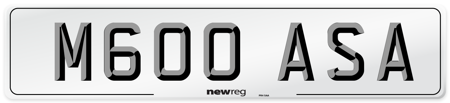 M600 ASA Number Plate from New Reg
